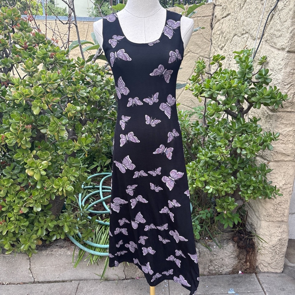Y2K Black Whimsigoth Butterfly Maxi Dress